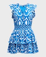 Image 1 of 6: Alice + Olivia Ikat Syra Ruffle Romper