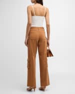 Image 3 of 6: Alice + Olivia Cay Baggy Denim Cargo Pants