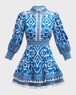 Image 1 of 6: Alice + Olivia Artisan Ikat Loryn Mini Dress