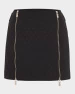Image 1 of 5: Burberry Quilted Mini Skirt with Zipper Detail