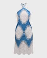 Image 1 of 6: Le Superbe Provence Halter Eyelet Midi Dress