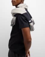 Image 2 of 2: Burberry Men's Cashmere Football Logo Scarf