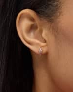 Image 2 of 5: Sorellina 18K Yellow Gold Earrings with Pink Topaz and GH-SI Diamonds, 12x5mm