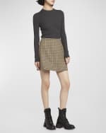 Image 5 of 6: Moncler Houndstooth Plaid Mini Skirt