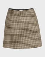 Image 1 of 6: Moncler Houndstooth Plaid Mini Skirt