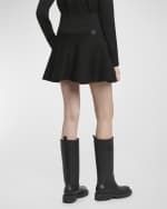 Image 4 of 6: Moncler Neoprene Lined Flared Mini Skirt