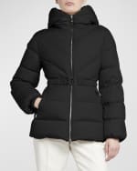 Image 2 of 6: Moncler Brosse Belted Puffer Jacket