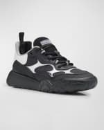 Image 5 of 6: Alexander McQueen Men's Court Low-Top Chunky Leather Sneakers