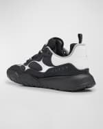 Image 3 of 6: Alexander McQueen Men's Court Low-Top Chunky Leather Sneakers