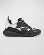 Image 1 of 6: Alexander McQueen Men's Court Low-Top Chunky Leather Sneakers