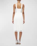 Image 3 of 5: Herve Leger Draped Fringe Midi Dress