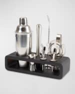 Image 2 of 3: Bey-Berk Manhattan 9-Piece Bar Set and Wood Base