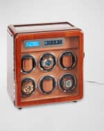 Image 2 of 6: Bey-Berk Wood 6-Watch Winder and 4-Watch Storage Case