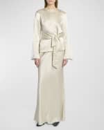 Image 5 of 6: Nanushka Fea Satin Maxi Skirt