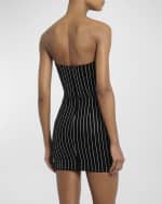 Image 4 of 6: Alex Perry Strapless Crystal Velvet Mini Dress