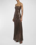 Image 5 of 6: Alex Perry Strapless Sequin Twist Gown