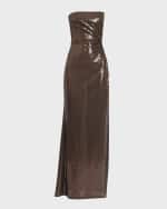 Image 1 of 6: Alex Perry Strapless Sequin Twist Gown