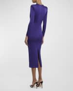 Image 4 of 6: Alex Perry Satin Crepe Ruched Midi Dress