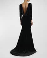 Image 3 of 6: Alex Perry Velvet Gown with Open Cowl Back