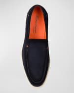 Image 4 of 4: Santoni Men's Detroit Suede Loafers