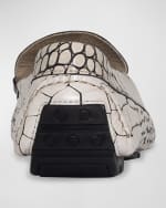 Image 2 of 4: Donald J Pliner Men's Dacio Metal Bit Croc-Effect Leather Drivers