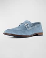 Image 1 of 4: Donald J Pliner Men's Suede Metal Bit Loafers