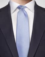 Image 2 of 3: Eton Men's Woven Silk Geometric Tie