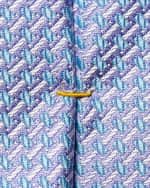 Image 3 of 3: Eton Men's Woven Silk Geometric Tie