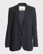 Image 1 of 6: Isabel Marant Omelia One-Button Pinstripe Blazer