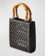 Image 3 of 4: Veronica Beard Mini Cutout Leather Shopper Tote Bag