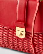 Image 2 of 4: Veronica Beard The Crest Lock Basket Top-Handle Bag