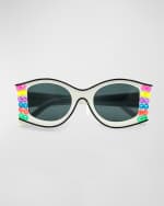 Image 1 of 2: Bari Lynn Girl's Neon Crystal Sunglasses