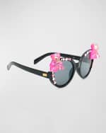 Image 2 of 2: Bari Lynn Girl's Cat Eye Sunnies W/ Large Confetti Gummy Bears