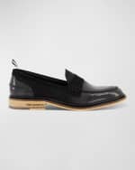 Image 1 of 4: Karl Lagerfeld Paris Men's Suede and Patent Leather Penny Loafers