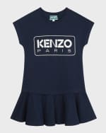 Image 3 of 3: Kenzo Girl's Classic Logo-Print Dress, Size 2-4