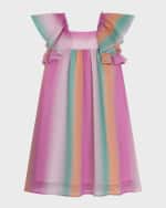 Image 3 of 3: Chloe Girl's Multicolor Embroidered Cap Sleeve Dress, Size 4-5