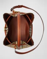 Image 5 of 5: Burberry Small Check Drawstring Bucket Bag