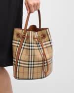 Image 3 of 5: Burberry Small Check Drawstring Bucket Bag