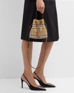 Image 3 of 6: Burberry Drawstring Check Bucket Bag