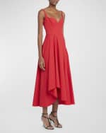 Image 5 of 6: Alexander McQueen Sweetheart Midi Dress with Asymmetric Skirt