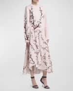 Image 5 of 6: Alexander McQueen Floral-Print Midi A-Line Skirt