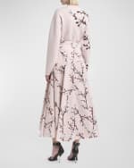 Image 3 of 6: Alexander McQueen Floral-Print Midi A-Line Skirt