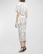 Image 4 of 7: Alexander McQueen Thorn Jacquard Short-Sleeve Crop Top