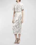 Image 5 of 6: Alexander McQueen Thorn Jacquard Midi Pencil Skirt