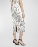 Image 4 of 6: Alexander McQueen Thorn Jacquard Midi Pencil Skirt