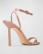 Image 2 of 4: Black Suede Studio Rumi Satin Crystal Ankle-Strap Sandals