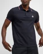 Image 4 of 6: Moncler Men's Pique Logo Patch Polo Shirt