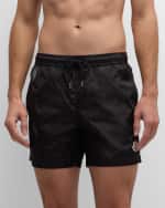 Image 2 of 5: Moncler Men's Swim Shorts with Stripe Detail