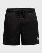 Image 1 of 5: Moncler Men's Swim Shorts with Stripe Detail