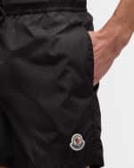 Image 5 of 5: Moncler Men's Swim Shorts with Stripe Detail